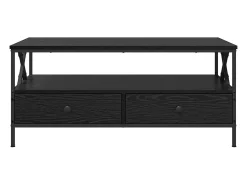 Mesa De Centro| Mesa de centro | Mesa de apoio with Drawer Carvalho 100x51x45 cm Preto