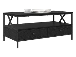 Mesa De Centro| Mesa de centro | Mesa de apoio with Drawer Carvalho 100x51x45 cm Preto