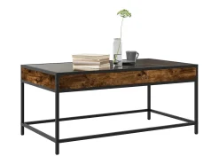 Outlet Mesa de centro | Mesa de apoio luzes LED Infinity 90x50x41 cm carvalho fumado Castanho