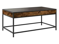 Outlet Mesa de centro | Mesa de apoio luzes LED Infinity 90x50x41 cm carvalho fumado Castanho