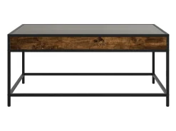 Outlet Mesa de centro | Mesa de apoio luzes LED Infinity 90x50x41 cm carvalho fumado Castanho