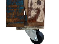 Mesa De Centro| Mesa de centro | Mesa de apoio 70x70x35 cm madeira reciclada maciça Multicor