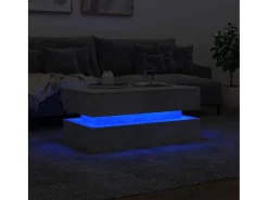 Mesa de centro | Mesa de apoio com luzes LED 90x50x40 cm cimento^ Mesa De Centro