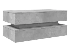 Mesa de centro | Mesa de apoio com luzes LED 90x50x40 cm cimento^ Mesa De Centro