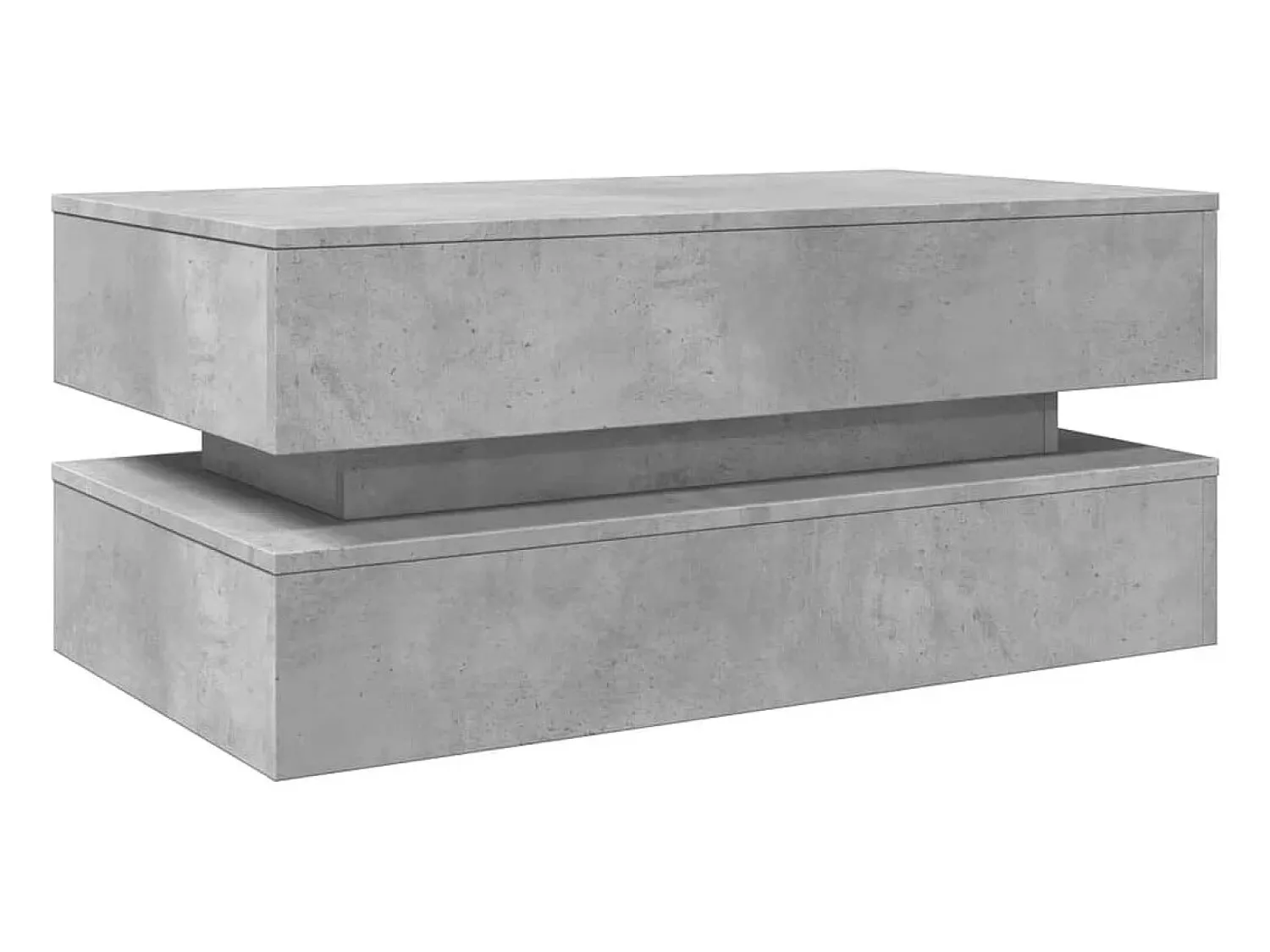 Mesa de centro | Mesa de apoio com luzes LED 90x50x40 cm cimento^ Mesa De Centro