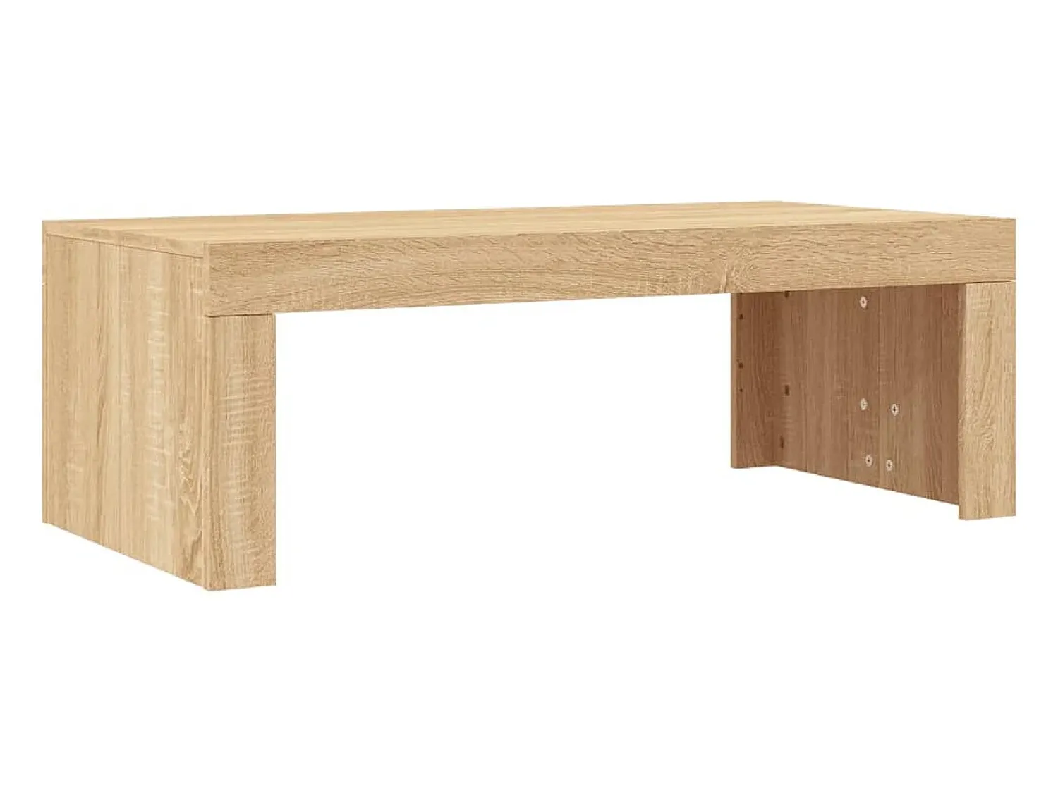 New Mesa de centro | Mesa de apoio 102x50x36 madeira processada carvalho sonoma Castanho