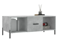 Hot Mesa de centro | Mesa de apoio 102x50x40 cm madeira processada cinza cimento Cinzento