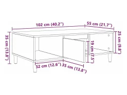 Best Mesa de centro | Mesa de apoio Sonoma 103.5x60x35 cm Cinzento