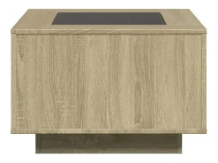 Sale Mesa de centro | Mesa de apoio c/ LEDs 60x60x40 cm derivados de madeira Castanho