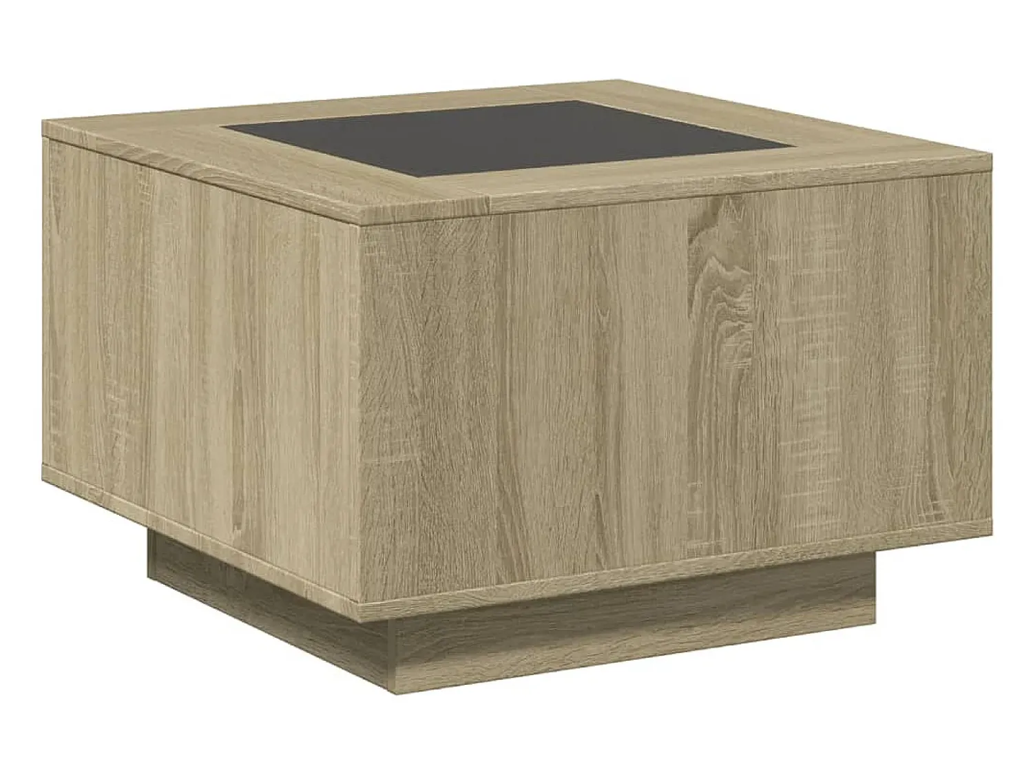 Sale Mesa de centro | Mesa de apoio c/ LEDs 60x60x40 cm derivados de madeira Castanho
