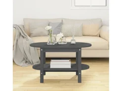 Outlet Mesa de centro | Mesa de apoio 80x45x45 cm madeira de pinho maciça Cinzento
