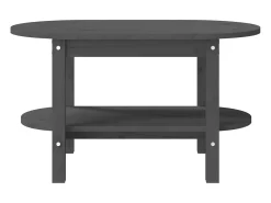 Outlet Mesa de centro | Mesa de apoio 80x45x45 cm madeira de pinho maciça Cinzento