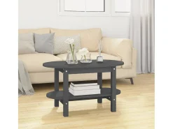Outlet Mesa de centro | Mesa de apoio 80x45x45 cm madeira de pinho maciça Cinzento