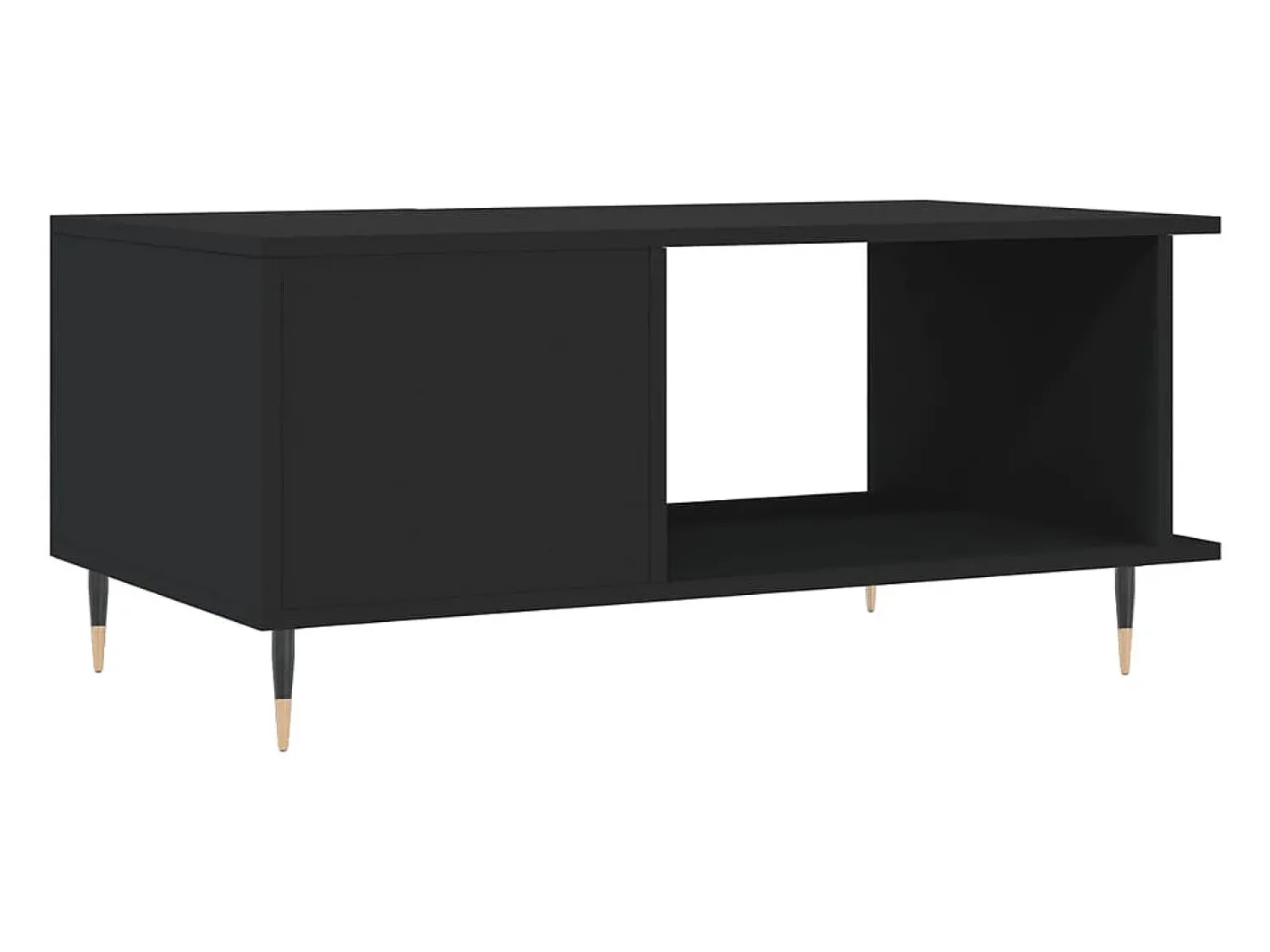 Mesa De Centro* Mesa de centro | Mesa de apoio 90x50x40 cm madeira processada Preto