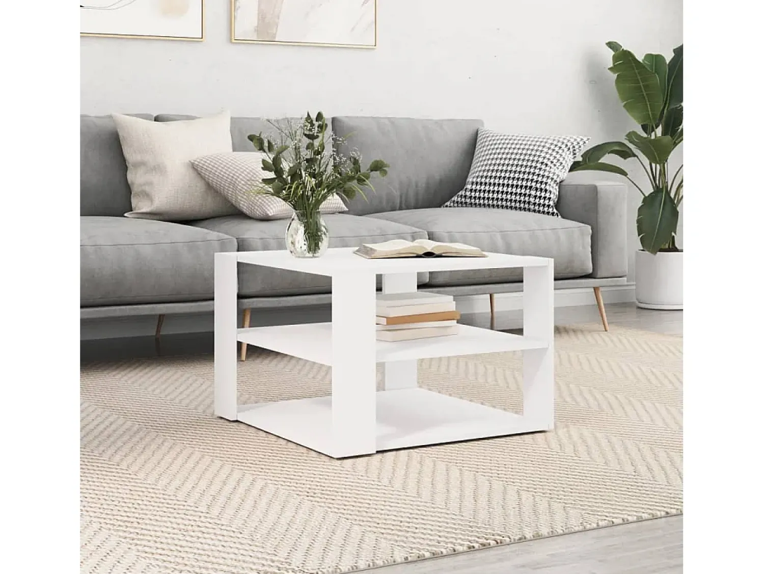 Mesa de centro | Mesa de apoio 59.5x59.5x40 cm derivados de madeira^ Mesa De Centro