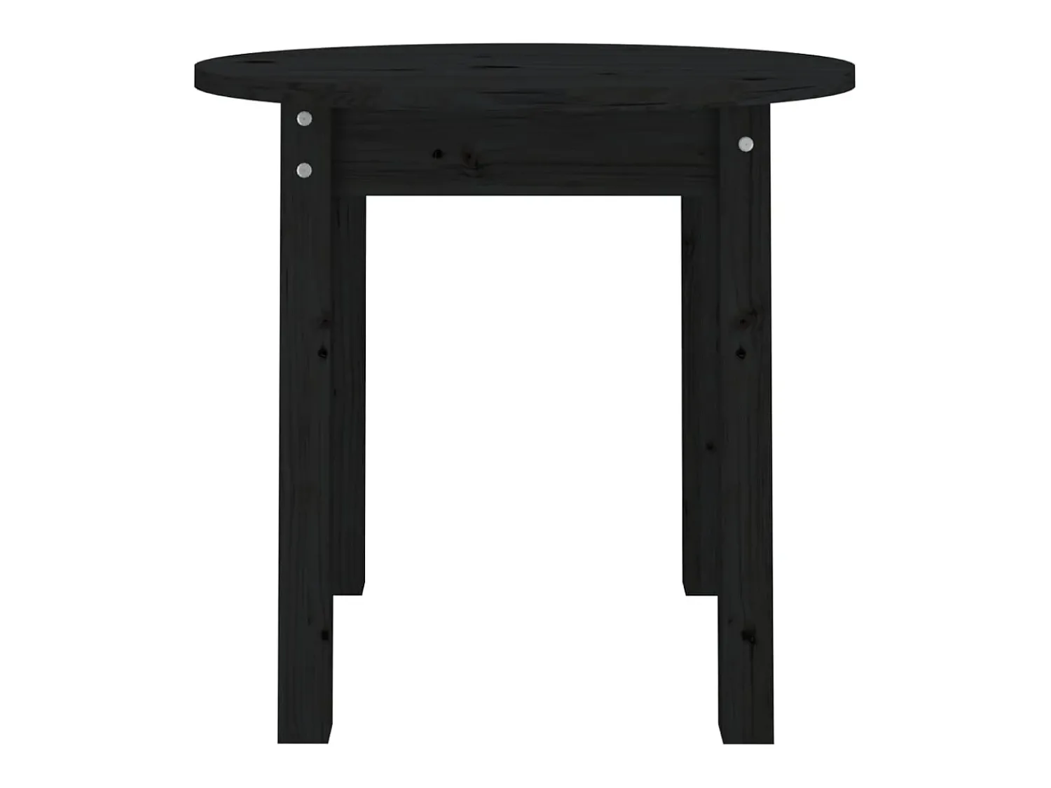 Mesa de centro | Mesa de apoio Ø 45x40 cm madeira de pinho maciça Preto