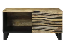 Mesa De Centro* Mesa de centro | Mesa de apoio Marrom e Preto 80x50x40 cm Castanho