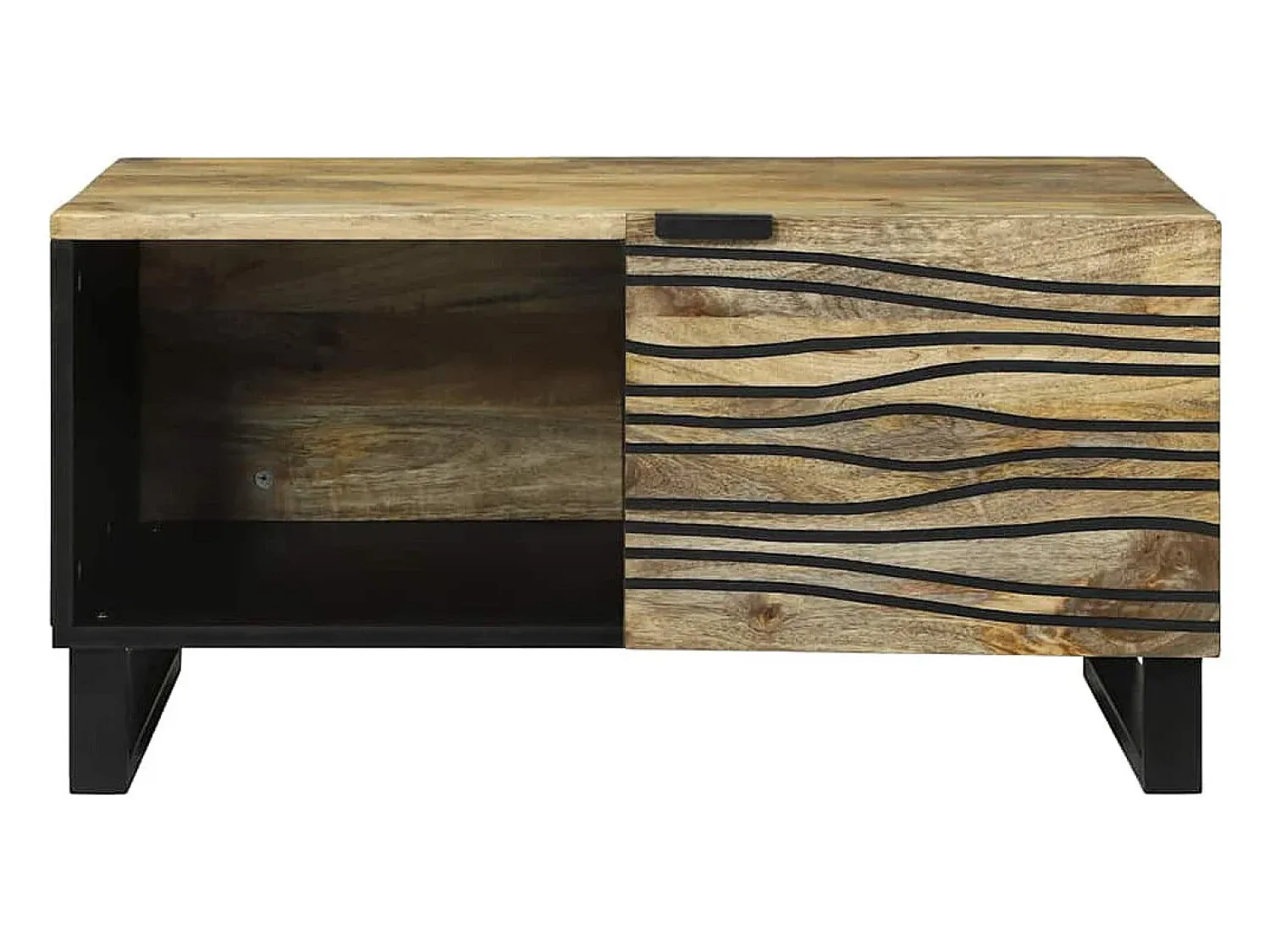 Mesa De Centro* Mesa de centro | Mesa de apoio Marrom e Preto 80x50x40 cm Castanho