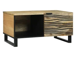Mesa De Centro* Mesa de centro | Mesa de apoio Marrom e Preto 80x50x40 cm Castanho