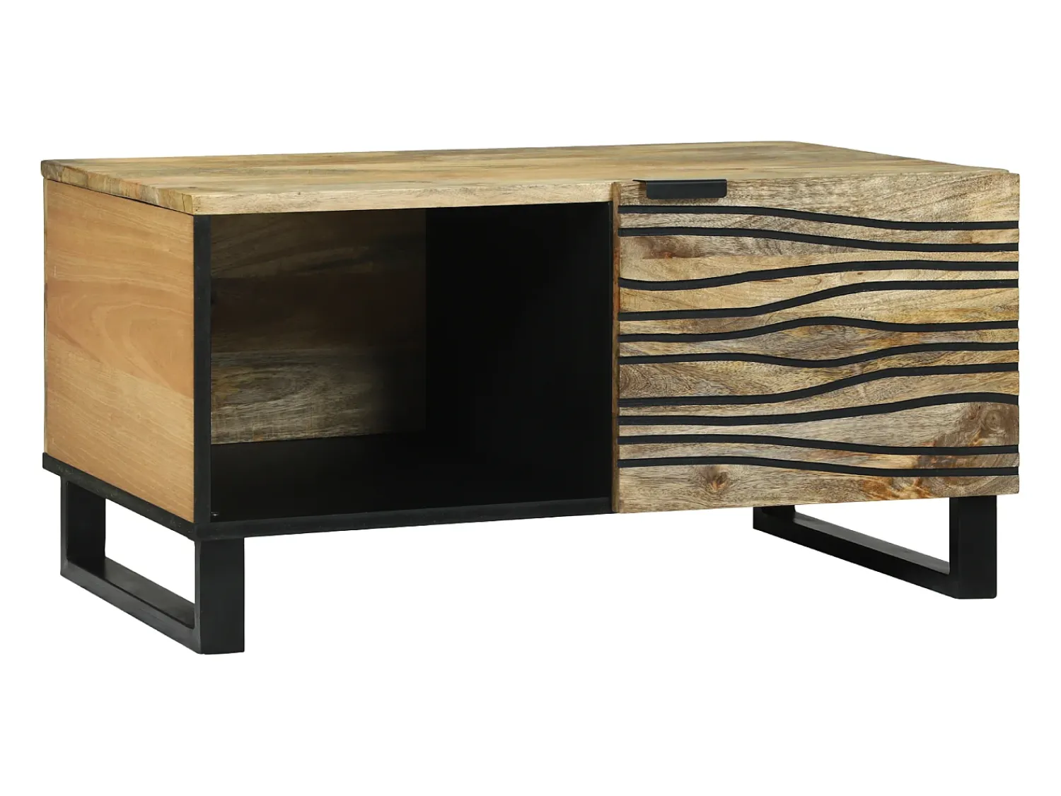 Mesa De Centro* Mesa de centro | Mesa de apoio Marrom e Preto 80x50x40 cm Castanho