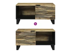 Mesa De Centro* Mesa de centro | Mesa de apoio Marrom e Preto 80x50x40 cm Castanho