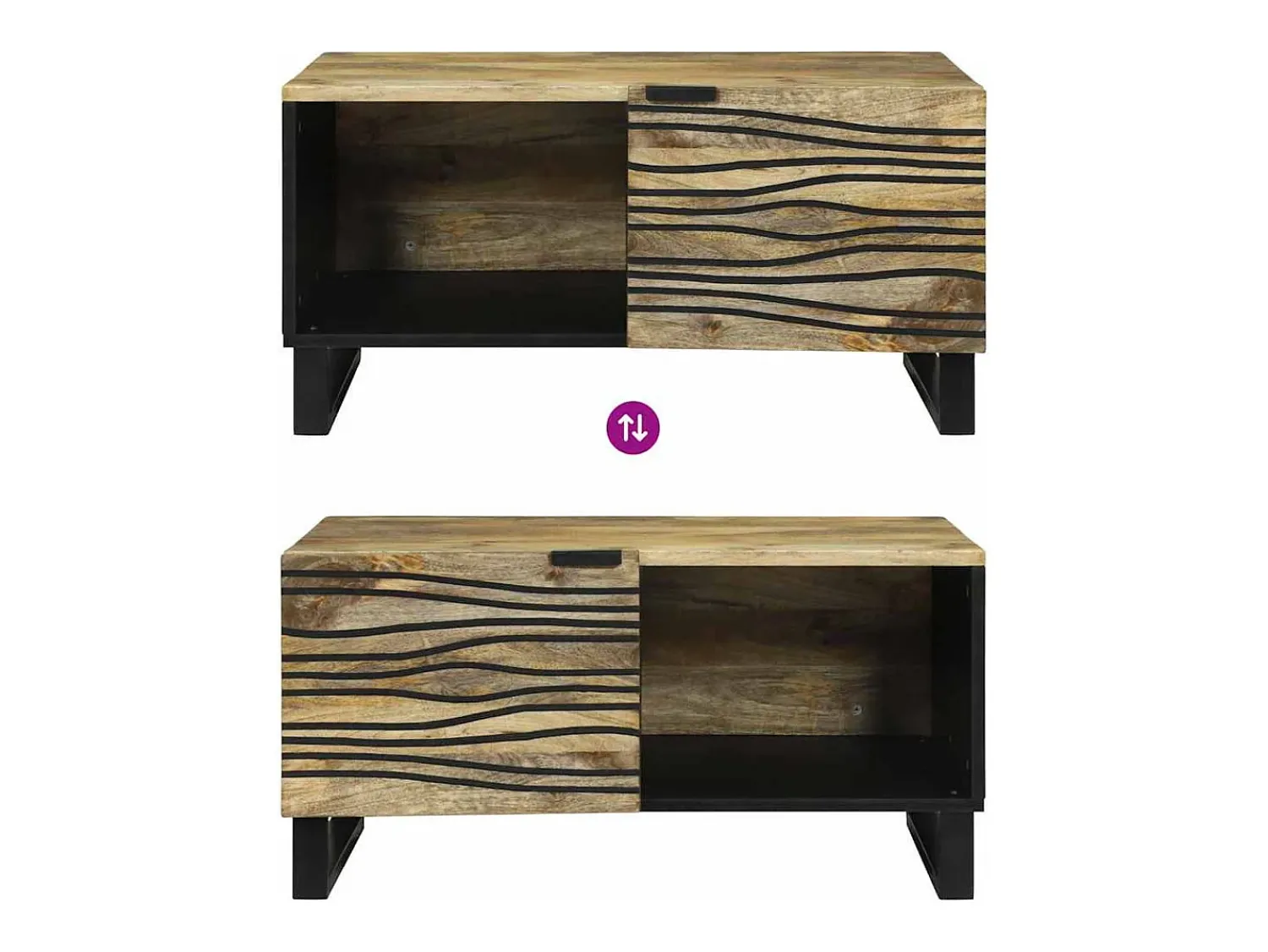 Mesa De Centro* Mesa de centro | Mesa de apoio Marrom e Preto 80x50x40 cm Castanho