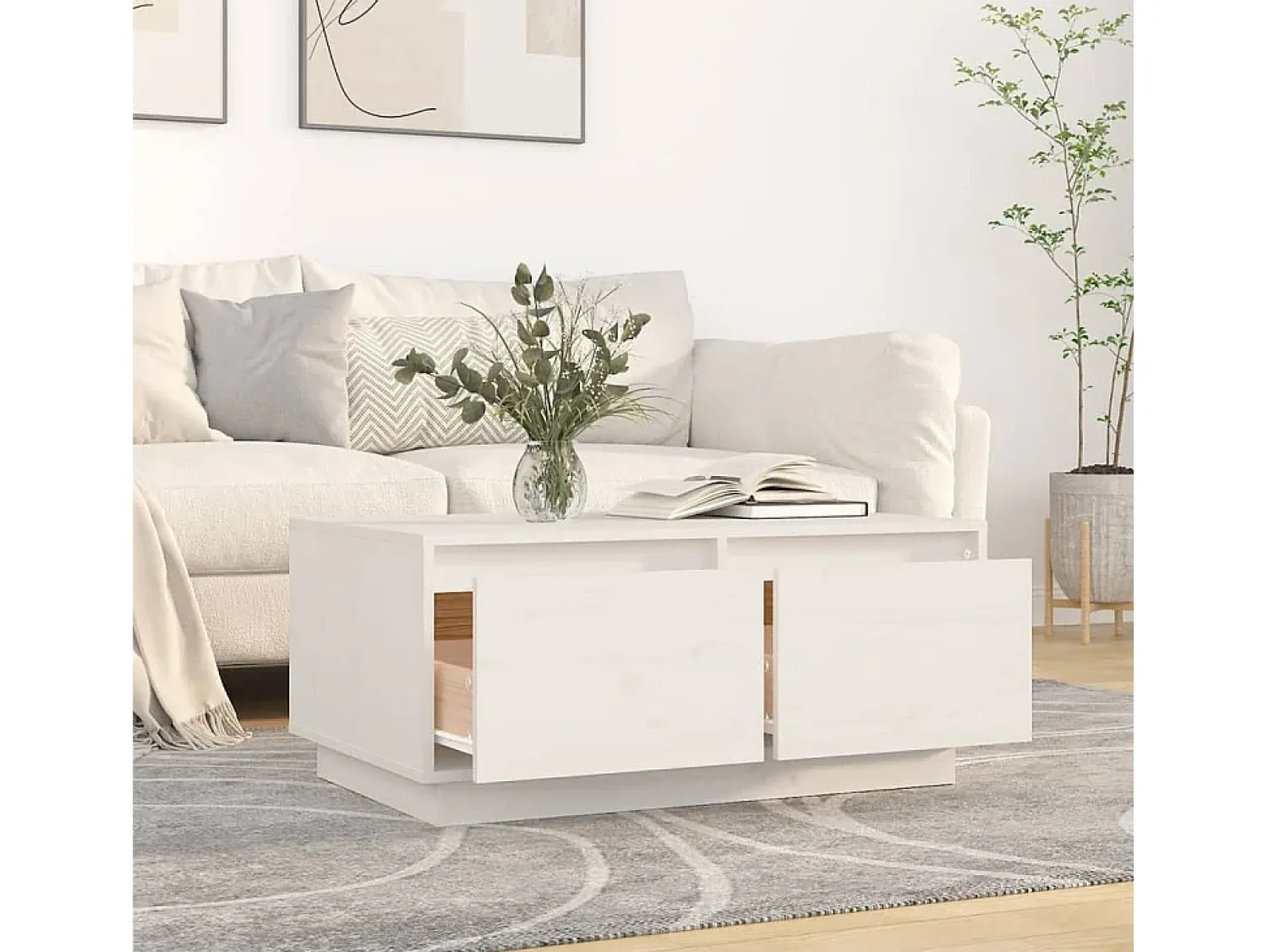 Mesa de centro | Mesa de apoio 80x50x35 cm madeira de pinho maciça^ Mesa De Centro