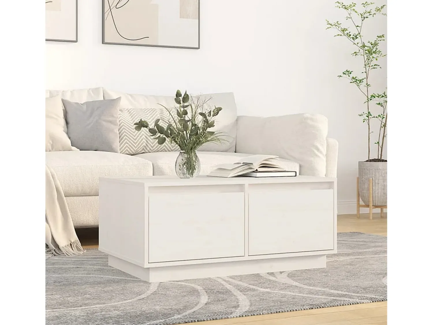 Mesa de centro | Mesa de apoio 80x50x35 cm madeira de pinho maciça^ Mesa De Centro