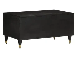 Best Mesa de centro | Mesa de apoio | Mesa de café 80x50x40 cm madeira de mangueira maciça Preto