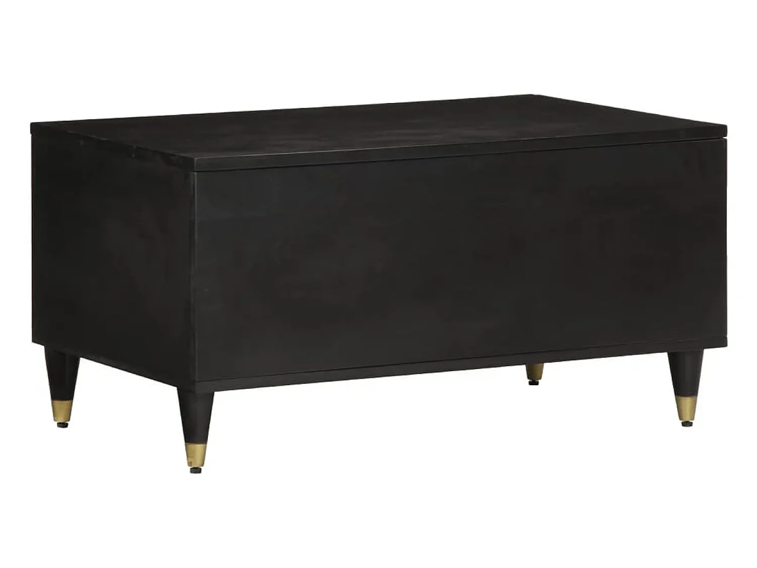 Best Mesa de centro | Mesa de apoio | Mesa de café 80x50x40 cm madeira de mangueira maciça Preto