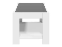 Mesa De Centro* Mesa de centro | Mesa de apoio c/ LEDs 93x53x45 cm derivados de madeira Branco