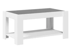 Mesa De Centro* Mesa de centro | Mesa de apoio c/ LEDs 93x53x45 cm derivados de madeira Branco