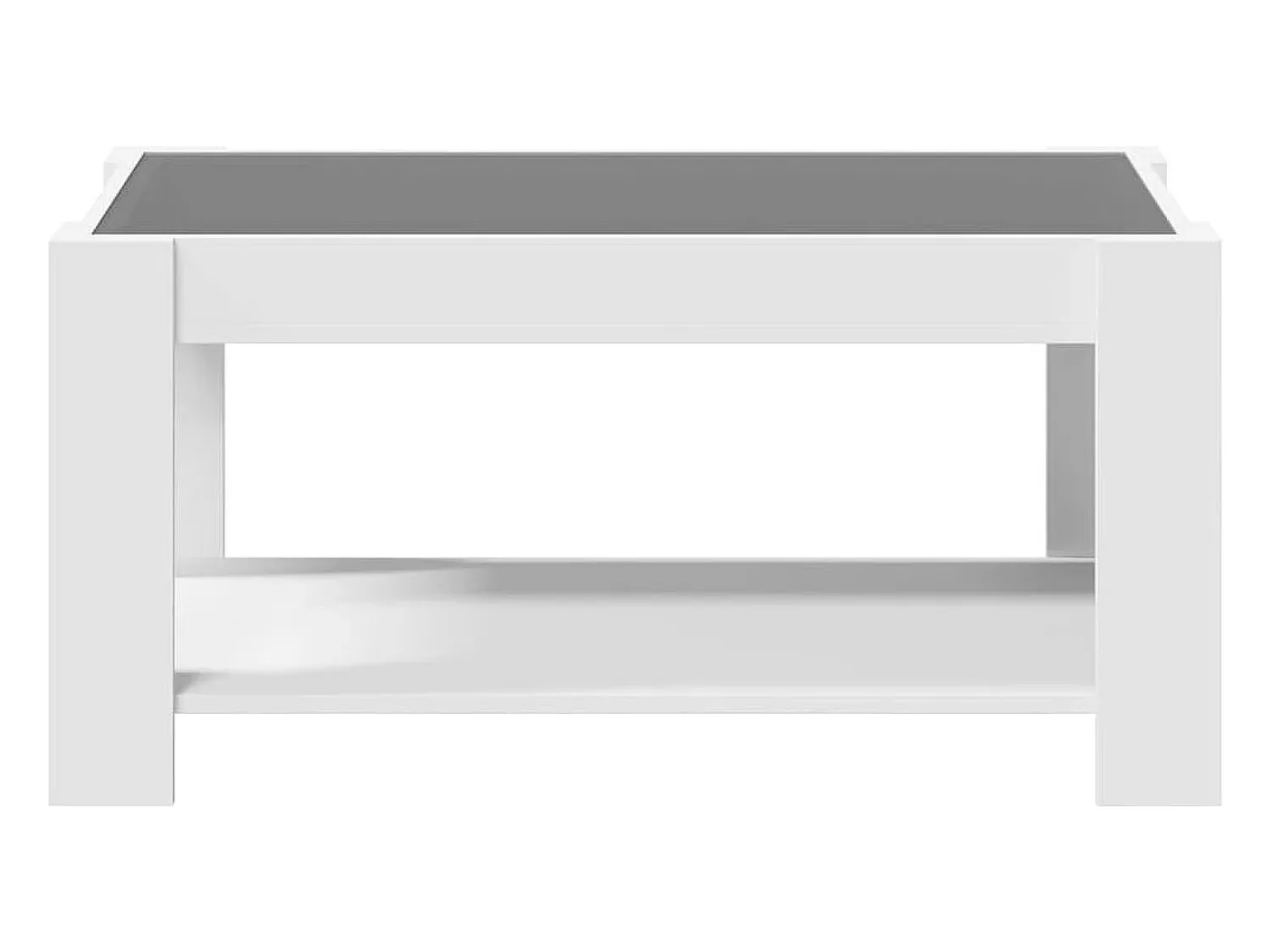 Mesa De Centro* Mesa de centro | Mesa de apoio c/ LEDs 93x53x45 cm derivados de madeira Branco