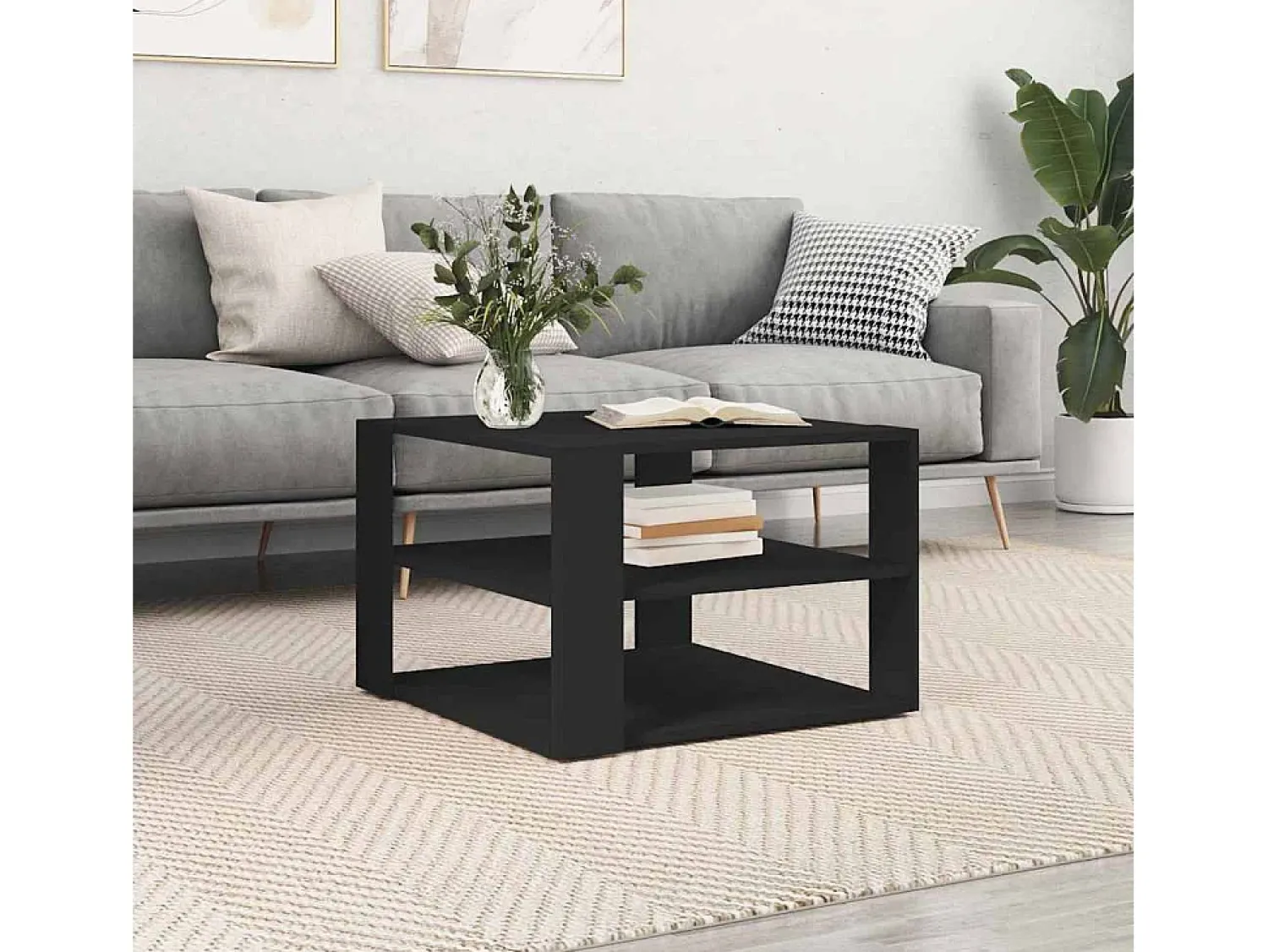 Mesa de centro | Mesa de apoio 59.5x59.5x40 cm derivados de madeira^ Mesa De Centro