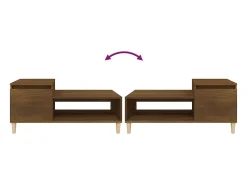 Mesa de centro | Mesa de apoio 100x50x45 cm derivados madeira carvalho^ Mesa De Centro