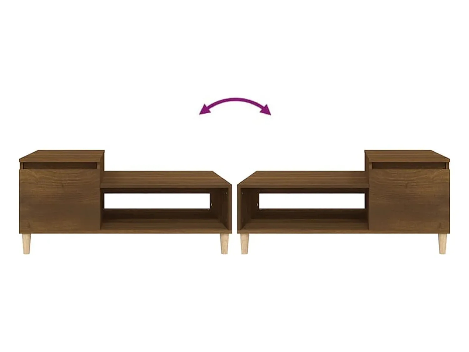 Mesa de centro | Mesa de apoio 100x50x45 cm derivados madeira carvalho^ Mesa De Centro