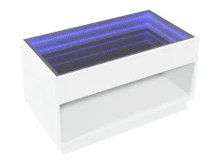 Mesa de centro | Mesa de apoio luzes LED Infinity 90x50x50 cm^ Mesa De Centro