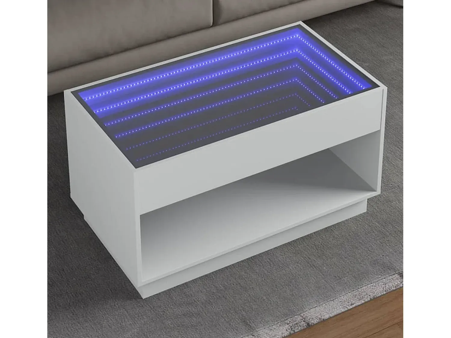 Mesa de centro | Mesa de apoio luzes LED Infinity 90x50x50 cm^ Mesa De Centro