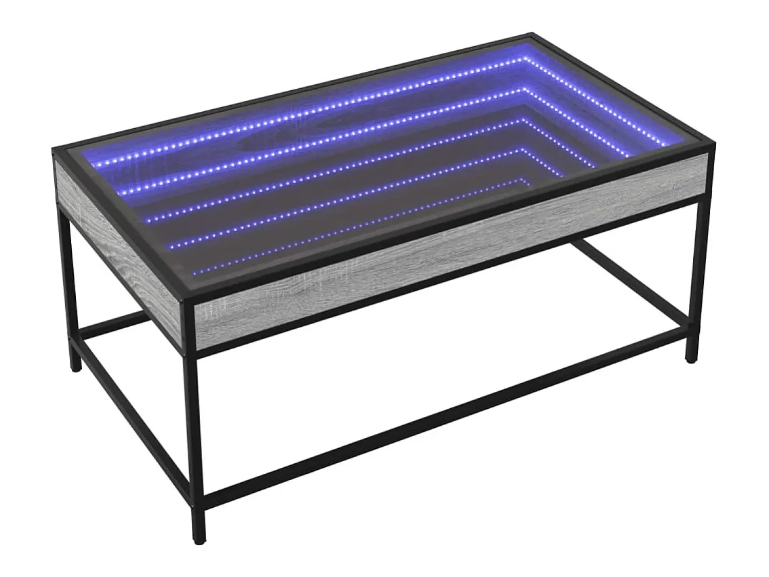 Mesa de centro | Mesa de apoio luzes LED Infinity 90x50x41 cm sonoma^ Mesa De Centro
