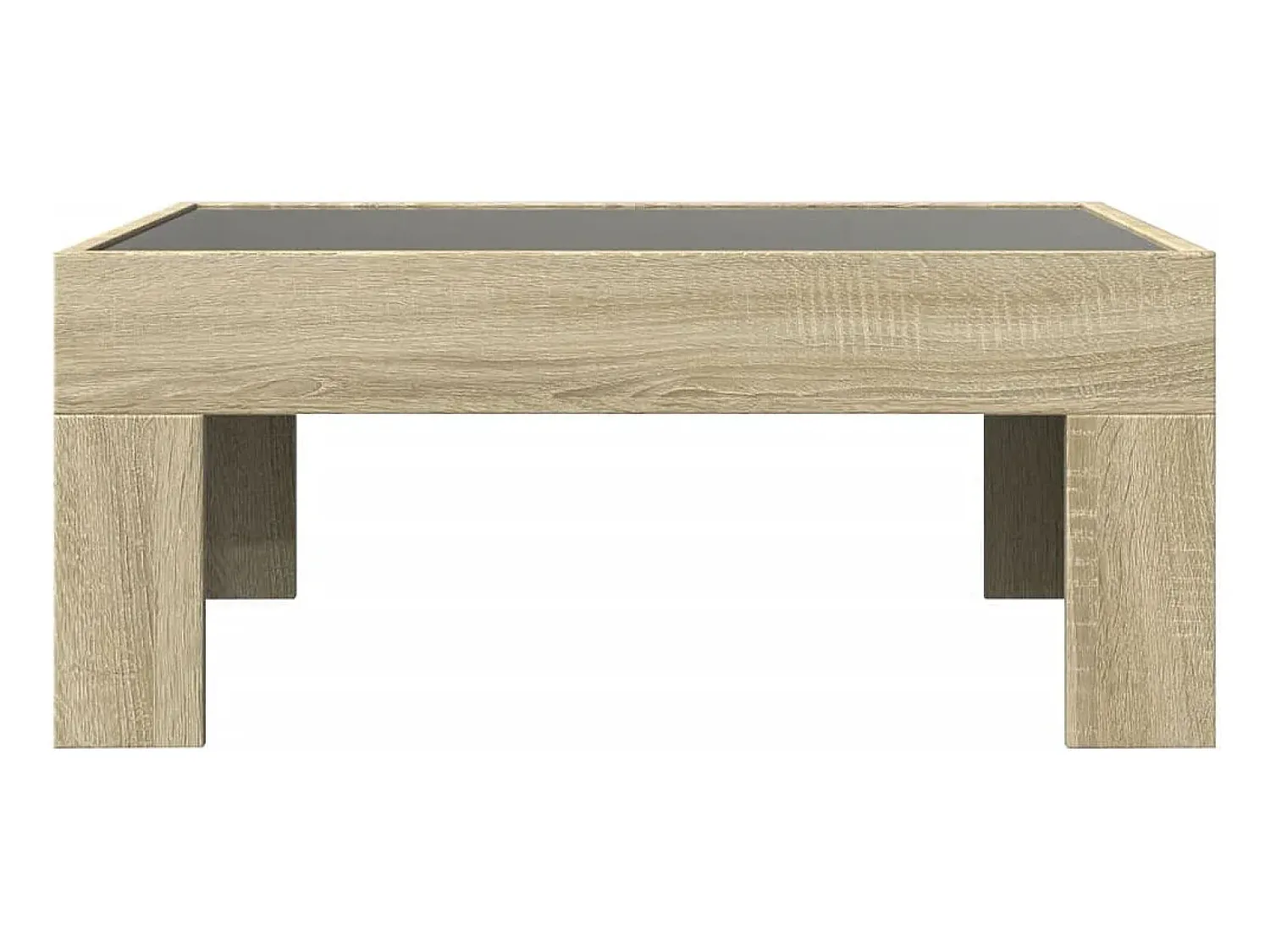 Mesa De Centro| Mesa de centro | Mesa de apoio luzes LED Infinity 70x50x30 cm carvalho sonoma Castanho