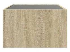 Mesa De Centro| Mesa de centro | Mesa de apoio luzes LED Infinity 70x50x30 cm carvalho sonoma Castanho