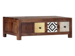 Mesa De Centro* Mesa de centro | Mesa de apoio | Mesa de café 90x50x30 cm madeira de acácia maciça Castanho