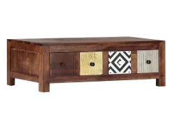 Mesa De Centro* Mesa de centro | Mesa de apoio | Mesa de café 90x50x30 cm madeira de acácia maciça Castanho