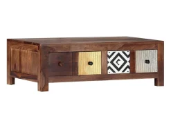 Mesa De Centro* Mesa de centro | Mesa de apoio | Mesa de café 90x50x30 cm madeira de acácia maciça Castanho