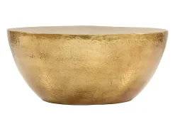 Mesa De Centro| Mesa de centro | Mesa de apoio | Mesa de café em alumínio martelado 70x30 cm bronze Cor de laranja