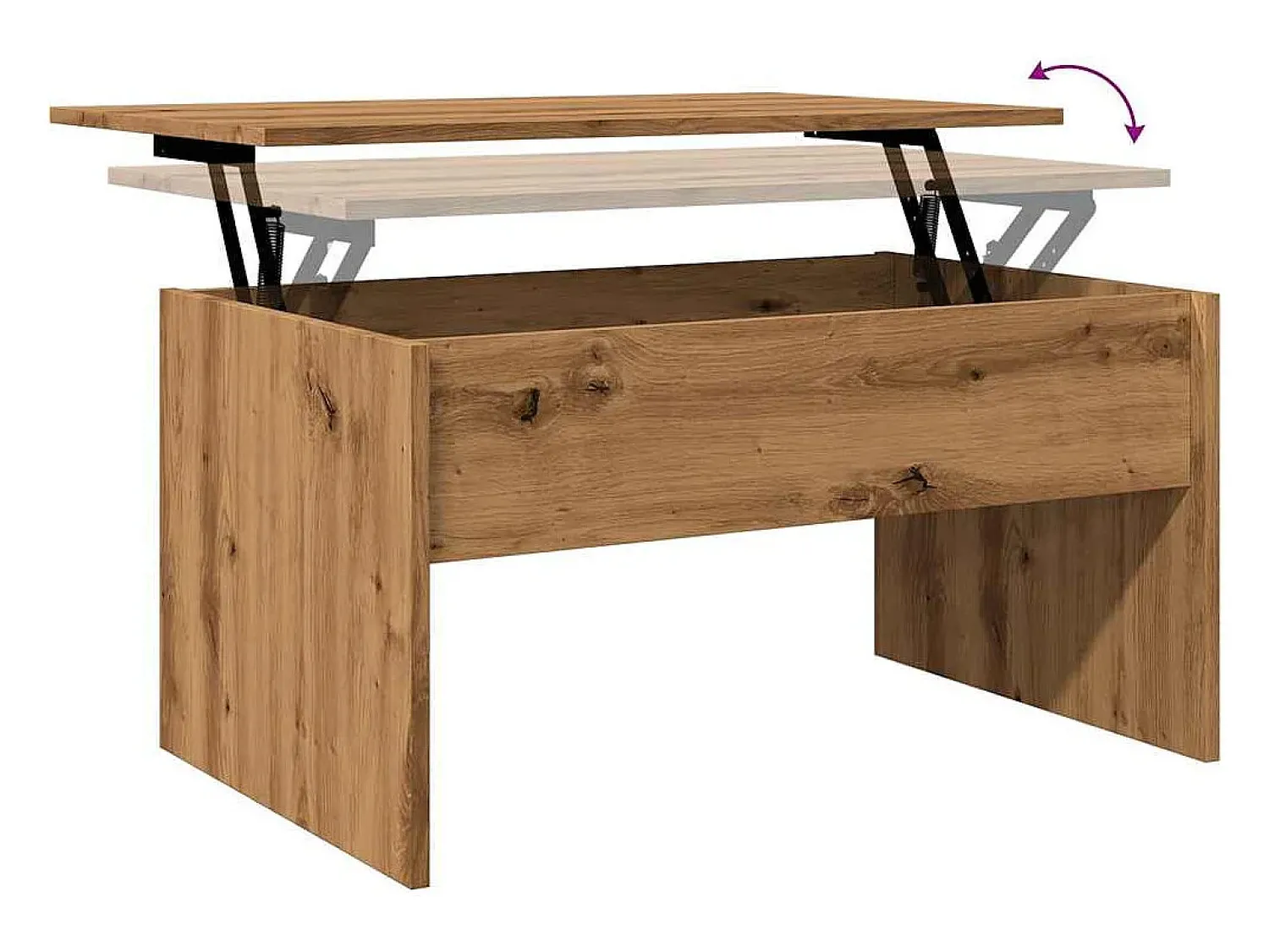 Mesa de centro | Mesa de apoio 80x50.5x41.5cm deriv. madeira carvalho artisiano^ Mesa De Centro