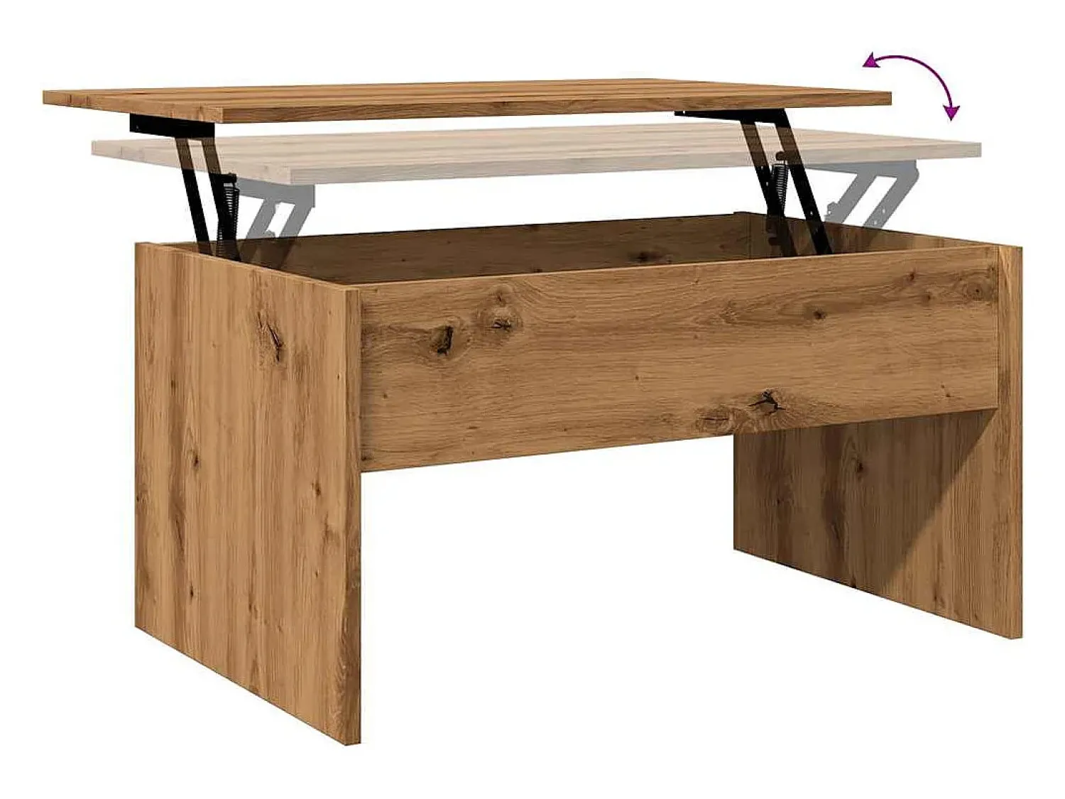 Mesa de centro | Mesa de apoio 80x50.5x41.5cm deriv. madeira carvalho artisiano^ Mesa De Centro