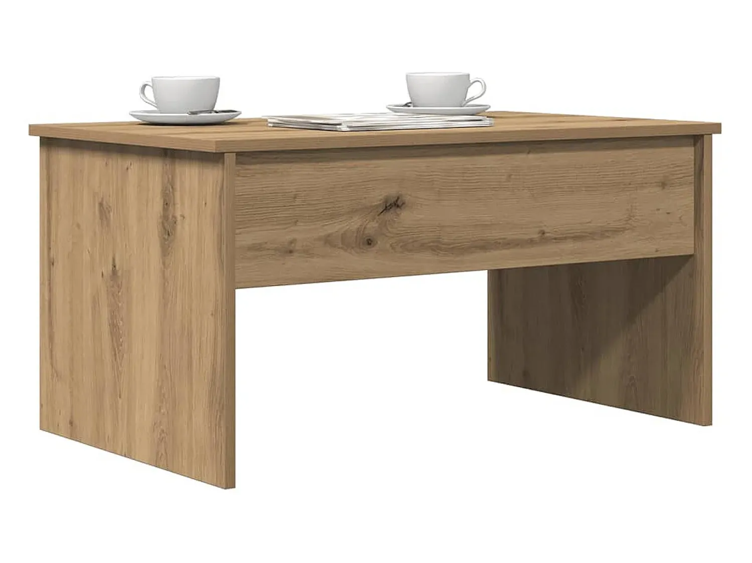 Mesa de centro | Mesa de apoio 80x50.5x41.5cm deriv. madeira carvalho artisiano^ Mesa De Centro