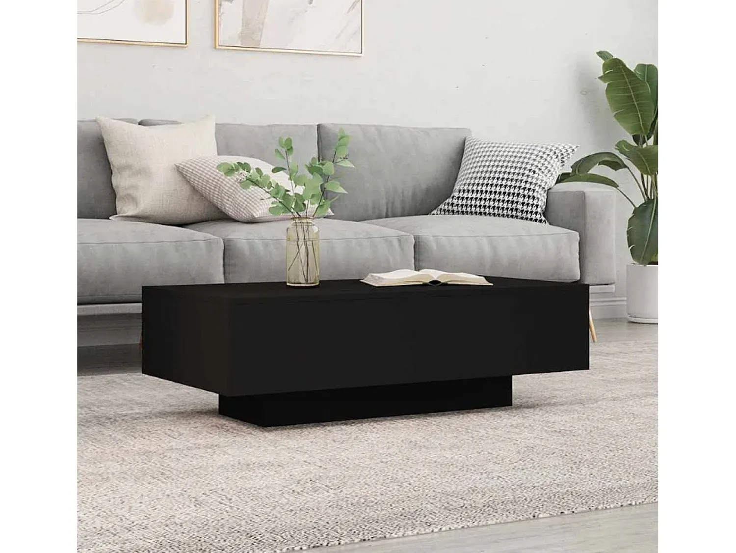 Sale Mesa de centro | Mesa de apoio 100x49.5x31 cm derivados de madeira Preto