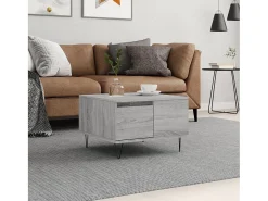 Mesa de centro | Mesa de apoio 55x55x36.5 cm derivados de madeira cinza sonoma^ Mesa De Centro